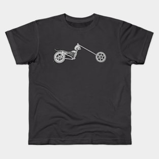 motorbike skeleton old skull head  minimalist Kids T-Shirt